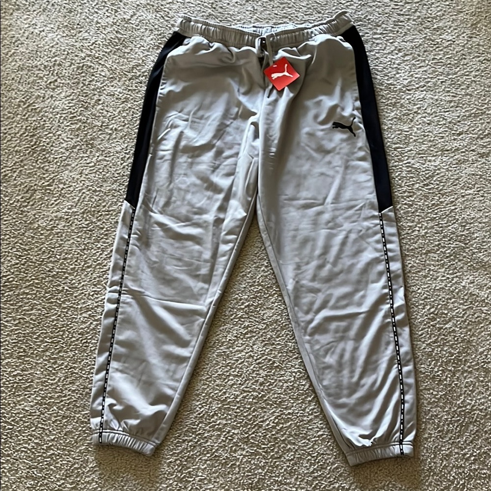 Puma Light Gray and Black Joggers